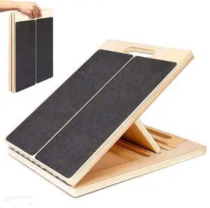 Adjustable Wooden Slant Board for Calf Stretching, Incline Exercise Stretcher for Ankle, Heel, Knees & Leg Mobility Portable Wedge Equipment for Squats Adjustable Wooden Slant Board for Calf Stretching, Incline Exercise Stretcher for Ankle, Heel, Knees & Leg Mobility Portable Wedge Equipment for Squats