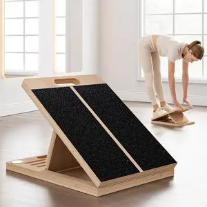 Portable Wooden Slant Board for Calf Stretching and Exercise, Adjustable Incline Wedge for Squats and Balance, Ankle, Knee and Heel Support, Professional Physical Therapy Equipment,Wood Portable Wooden Slant Board for Calf Stretching and Exercise, Adjustable Incline Wedge for Squats and Balance, Ankle, Knee and Heel Support, Professional Physical Therapy Equipment,Wood