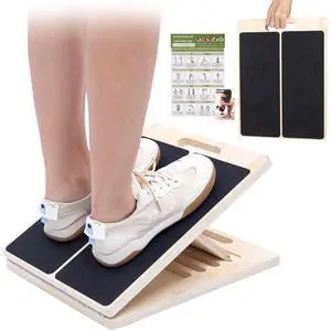 Slant Board for Calf Stretching, 5 Angle Portable Adjustable Calf Wooden Stretch Board with Training Poster, 300lb Weight Capacity for Ankle Heel Feet Leg Knees Physical Therapy Equipment Slant Board for Calf Stretching, 5 Angle Portable Adjustable Calf Wooden Stretch Board with Training Poster, 300lb Weight Capacity for Ankle Heel Feet Leg Knees Physical Therapy Equipment