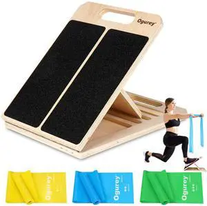 4 Pieces Slant Board with Exercise Bands, Premium Calf Stretch Board, Portable Adjustable Slant Board for Calf Stretching, 350LB Weight Capacity Calf Ankle Achilles Physical Therapy Leg Exercisers 4 Pieces Slant Board with Exercise Bands, Premium Calf Stretch Board, Portable Adjustable Slant Board for Calf Stretching, 350LB Weight Capacity Calf Ankle Achilles Physical Therapy Leg Exercisers
