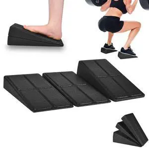 Slant Board Squat Wedge for Calf Stretching3 Pcs 12" x 6.3" Foot Stretcher Balance Board for Plantar Fasciitis, Adjustable Foam Slant Board Wedge Great for Exercises (Black) Slant Board Squat Wedge for Calf Stretching3 Pcs 12" x 6.3" Foot Stretcher Balance Board for Plantar Fasciitis, Adjustable Foam Slant Board Wedge Great for Exercises (Black)