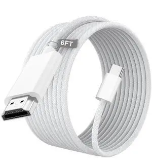 Apple USB-C to HDMI Cable 4K@60Hz for iPhone 15 16 17 Series, 6FT Nylon-Braided High-Speed Type C to HDMI 2.0 Cord Thunderbolt 5/4/3 for MacBook Pro/Air, iPad Pro, iMac, Galaxy S26 S25 S24, Surface Apple USB-C to HDMI Cable 4K@60Hz for iPhone 15 16 17 Series, 6FT Nylon-Braided High-Speed Type C to HDMI 2.0 Cord Thunderbolt 5/4/3 for MacBook Pro/Air, iPad Pro, iMac, Galaxy S26 S25 S24, Surface