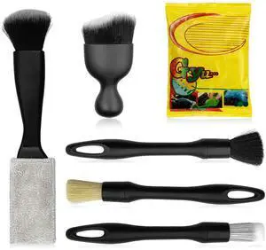 Car Detailing Cleaning Kit, 6PCS Auto Interior Cleaning Tools with Boars Hair Detail Brushes, Cleaning Gel, Double-Head Vent Brush for Car Truck SUV Interior Care Car Detailing Cleaning Kit, 6PCS Auto Interior Cleaning Tools with Boars Hair Detail Brushes, Cleaning Gel, Double-Head Vent Brush for Car Truck SUV Interior Care