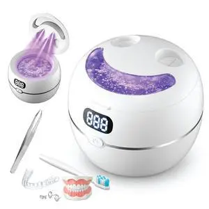 Ultrasonic Retainer Cleaner Machine 220ML, Dental Pod Cleaner with Digital Timer and Clear Lid, 45kHz Denture Cleaner for Mouth Guard, Aligner, Night Guard, Braces, Toothbrush Heads, Jewelry Ultrasonic Retainer Cleaner Machine 220ML, Dental Pod Cleaner with Digital Timer and Clear Lid, 45kHz Denture Cleaner for Mouth Guard, Aligner, Night Guard, Braces, Toothbrush Heads, Jewelry