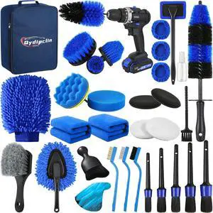 34Pcs Car Detailing Kit, Car Detailing Brush Set, Car Wash Cleaning Kit, Car Detailing Brushes, Professional Car Care Kit for Interior Exterior Wheels, Blue 34Pcs Car Detailing Kit, Car Detailing Brush Set, Car Wash Cleaning Kit, Car Detailing Brushes, Professional Car Care Kit for Interior Exterior Wheels, Blue