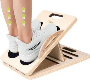 2 In 1 Balance Board & Slant Board for Calf Stretching - Adjustable Incline Board, 300lbs Capacity, Physical Therapy Equipment with Exercise Poster for Legs, Knees, Ankles, Heels 2 In 1 Balance Board & Slant Board for Calf Stretching - Adjustable Incline Board, 300lbs Capacity, Physical Therapy Equipment with Exercise Poster for Legs, Knees, Ankles, Heels