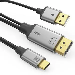 to USB C Cable 6FT 4K@60Hz, DP to USB-C Adapter with Touch Screen Support for Studio Display, Portable Monitor, Unidirectional DP to Type-C Converter for MacBook Pro/Air/Mini, Dell XPS to USB C Cable 6FT 4K@60Hz, DP to USB-C Adapter with Touch Screen Support for Studio Display, Portable Monitor, Unidirectional DP to Type-C Converter for MacBook Pro/Air/Mini, Dell XPS