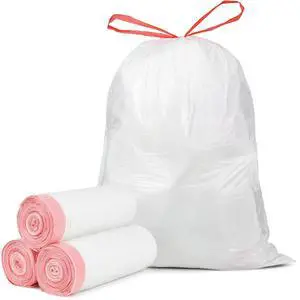 Ultra Thick 15 Gallon Drawstring Trash Bags, 108 Count, White Ultra Thick 15 Gallon Drawstring Trash Bags, 108 Count, White