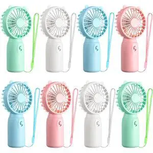 8 Pcs Mini Portable Fans Bulk Handheld Battery Operated Fan with Lanyard for Makeup Eyelash, Cooling Lightweight Pocket Personal Fans for Indoor Outdoor Travel Use (Pink Blue White Green) 8 Pcs Mini Portable Fans Bulk Handheld Battery Operated Fan with Lanyard for Makeup Eyelash, Cooling Lightweight Pocket Personal Fans for Indoor Outdoor Travel Use (Pink Blue White Green)