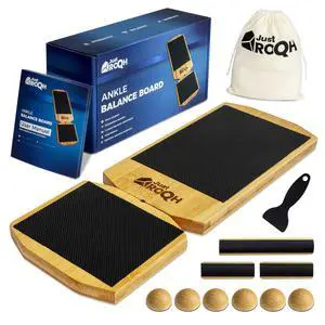 Ankle Strengthener for Rehab & Physical Therapy Single Leg Bamboo Axis Board with Quick - Release System, 2 Training Levels & Scraper Tool Ankle Strengthener for Rehab & Physical Therapy Single Leg Bamboo Axis Board with Quick - Release System, 2 Training Levels & Scraper Tool