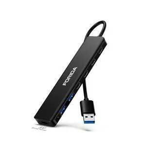 Aluminum Alloy 7-Port USB Hub, Portable Multiport USB Splitter Adapter with 4 USB-C 3.0, 2 USB 2.0, 5V Type-C Port, Fast USB Extender Compatible with Laptop, PC, Desktop Computer(Black) Aluminum Alloy 7-Port USB Hub, Portable Multiport USB Splitter Adapter with 4 USB-C 3.0, 2 USB 2.0, 5V Type-C Port, Fast USB Extender Compatible with Laptop, PC, Desktop Computer(Black)