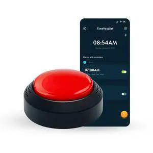 Extra Large Talking Alarm Clock Button,One-Touch Use and Optional App for Easy Multi-Alarm and Reminders Prompt Setting Ideal for Visually Impaired or Dementia Care Extra Large Talking Alarm Clock Button,One-Touch Use and Optional App for Easy Multi-Alarm and Reminders Prompt Setting Ideal for Visually Impaired or Dementia Care
