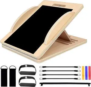 Versatile Wooden Slant Board, Convertible to Balance & Pilates Board, Adjustable Angles, Includes Full Pilates Kit, Supports Up to 360lbs, Calf Stretch, Squats, Knee, Ankle, Heel & Leg Training Versatile Wooden Slant Board, Convertible to Balance & Pilates Board, Adjustable Angles, Includes Full Pilates Kit, Supports Up to 360lbs, Calf Stretch, Squats, Knee, Ankle, Heel & Leg Training