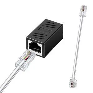1 Pcs Phone Jack to Ethernet Cable Adapter, RJ45-to-RJ11 Adapter, RJ45 8P8C Female to RJ11 6P4C Male Phone Lines for Landline Telephone Service 1 Pcs Phone Jack to Ethernet Cable Adapter, RJ45-to-RJ11 Adapter, RJ45 8P8C Female to RJ11 6P4C Male Phone Lines for Landline Telephone Service