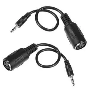 2 Pack of Type-A MIDI to 3.5mm Adapter, 9.5" MIDI Female to TRS 3.5mm Male Breakout Cable Audio Converter BMIDI-5-35 Type A TRS Male 5-pin DIN Cable Ultra-Small Plugs for Keyboards Synths DAWs 2 Pack of Type-A MIDI to 3.5mm Adapter, 9.5" MIDI Female to TRS 3.5mm Male Breakout Cable Audio Converter BMIDI-5-35 Type A TRS Male 5-pin DIN Cable Ultra-Small Plugs for Keyboards Synths DAWs