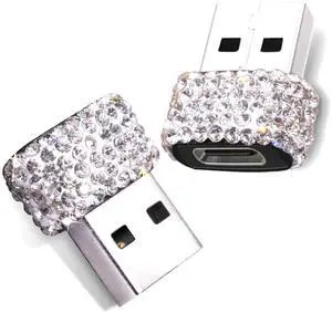 USB Male to USB C Female Adapter 2 Pack Bling Rhinestone Diamond Decoration USB A to Type C Converter, USB A to USB C Charger Cable Adapter for iPhone,Airpods iPad pro Samsung Galaxy Google etc USB Male to USB C Female Adapter 2 Pack Bling Rhinestone Diamond Decoration USB A to Type C Converter, USB A to USB C Charger Cable Adapter for iPhone,Airpods iPad pro Samsung Galaxy Google etc