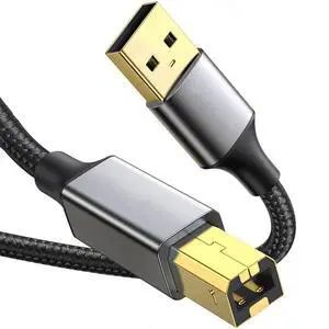 USB A To USB B Pinter Cable 10 Feet Long Scanner Cord For SUM SUNG Piano Dac Yamaha Casio Digital Piano Midi Controller Long Braided Cable Para Impresora USB A To USB B Pinter Cable 10 Feet Long Scanner Cord For SUM SUNG Piano Dac Yamaha Casio Digital Piano Midi Controller Long Braided Cable Para Impresora