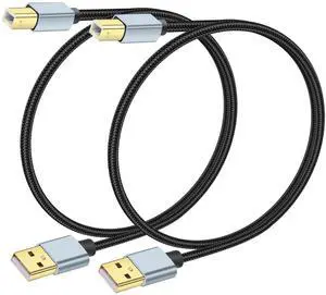 1FT USB A to USB B Printer Cable 2.0 Type A Male to B Male Cable High Speed USB 2.0 Printer Cord Suitable for Laptop,Printer,Scanner, Digital Pianos,MIDI Controller,Etc(2Pcs) 1FT USB A to USB B Printer Cable 2.0 Type A Male to B Male Cable High Speed USB 2.0 Printer Cord Suitable for Laptop,Printer,Scanner, Digital Pianos,MIDI Controller,Etc(2Pcs)
