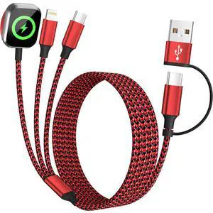 Travel Essentials 3in2 Multi Charging Cable for iPhone Watch Charger,USB A/C to Type C/IP/iWatch Charger,Travel Chargers for Multiple Devices Compatible with iWatch Series&iPhone 16-12 5FT Travel Essentials 3in2 Multi Charging Cable for iPhone Watch Charger,USB A/C to Type C/IP/iWatch Charger,Travel Chargers for Multiple Devices Compatible with iWatch Series&iPhone 16-12 5FT
