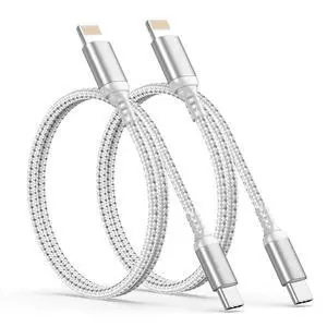 2FT USB C to Lightning Cable, iPhone Charger Cable 2 Pack MFi Certified Nylon Braided Fast Charging Type C to Lightning Cord for iPhone 14/13/12/11 Pro Max XR XS 8 Plus SE iPad(Gray) 2FT USB C to Lightning Cable, iPhone Charger Cable 2 Pack MFi Certified Nylon Braided Fast Charging Type C to Lightning Cord for iPhone 14/13/12/11 Pro Max XR XS 8 Plus SE iPad(Gray)