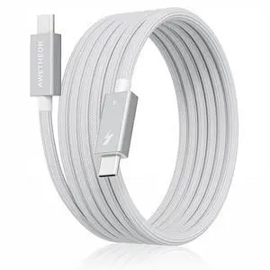 Thunderbolt 4 Cable for USB4 6.6FT, Braided USB C to C Cable Supports 8K/Dual 4K Display, 240W Fast Charging, 40Gbps Data Sync, High Speed USB4 Cables for Macbook Pro/Air, iPhone, PSSD,Docking,Monitor Thunderbolt 4 Cable for USB4 6.6FT, Braided USB C to C Cable Supports 8K/Dual 4K Display, 240W Fast Charging, 40Gbps Data Sync, High Speed USB4 Cables for Macbook Pro/Air, iPhone, PSSD,Docking,Monitor