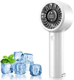 Handheld Turbo Fan, High Speed Mini Portable Personal Fan Rechargeable, 5-Speed Cooling, LED Display Battery Operated with Carabiner, Ultra Lightweight for Travel Hot Flashes Women/Men Handheld Turbo Fan, High Speed Mini Portable Personal Fan Rechargeable, 5-Speed Cooling, LED Display Battery Operated with Carabiner, Ultra Lightweight for Travel Hot Flashes Women/Men