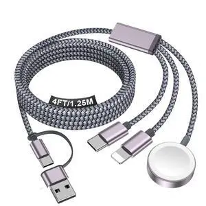 Travel Essentials for Apple Watch Charger,iPhone Charger,3 in 2 Type C/Lightning/Magnetic Travel Charging Cable,Portable Multi Charging Cable for Apple Watch, iPhone 1711,Samsung S26,Car,iPad Travel Essentials for Apple Watch Charger,iPhone Charger,3 in 2 Type C/Lightning/Magnetic Travel Charging Cable,Portable Multi Charging Cable for Apple Watch, iPhone 1711,Samsung S26,Car,iPad