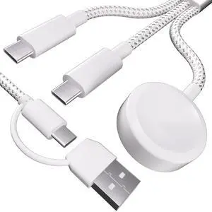 3 in 2 Fast Charger Cable, All in One Combo Thick Braided USB C (USB A) Travel Multi Device Charging Cord, Compatible with Apple Watch Ultra SE Series1-11, for iPhone 15-17, 4FT/1.2M-Starlight 3 in 2 Fast Charger Cable, All in One Combo Thick Braided USB C (USB A) Travel Multi Device Charging Cord, Compatible with Apple Watch Ultra SE Series1-11, for iPhone 15-17, 4FT/1.2M-Starlight
