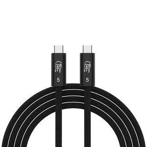 80Gbps compatible for Thunderbolt 5 Cable, 3.3FT USB C to USB C Cable, Bandwidth up to 120Gbps,16K/Dual 8K display and 240W Charging, Compatible with Thunderbolt 5/4, MacBook Pro, iPhone17/16/15, SSD 80Gbps compatible for Thunderbolt 5 Cable, 3.3FT USB C to USB C Cable, Bandwidth up to 120Gbps,16K/Dual 8K display and 240W Charging, Compatible with Thunderbolt 5/4, MacBook Pro, iPhone17/16/15, SSD
