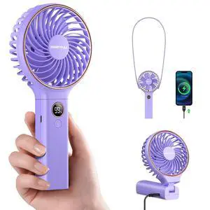 Handheld Fan, Portable Fan, 5000mAh Rechargeable Battery, 6 Speed Wind, LED Display, Personal Mini Travel Fan with Backup Power, Hand Held Fan USB Foldable Electric Fan for Women Girl Handheld Fan, Portable Fan, 5000mAh Rechargeable Battery, 6 Speed Wind, LED Display, Personal Mini Travel Fan with Backup Power, Hand Held Fan USB Foldable Electric Fan for Women Girl