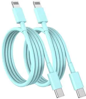 2 Pack USB C to Lightning Cable,6FT MFi Certified iPhone Charger Cord,6 Foot USB Type C to Lightning Fast Cable Compatible with 13/12/11/11Pro/11Max/ X/XS/XR/XS Max/8/7/6/SE/iPad,Light Blue 2 Pack USB C to Lightning Cable,6FT MFi Certified iPhone Charger Cord,6 Foot USB Type C to Lightning Fast Cable Compatible with 13/12/11/11Pro/11Max/ X/XS/XR/XS Max/8/7/6/SE/iPad,Light Blue