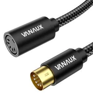 MIDI Extension Cable Male to Female 5-Pin MIDI Cable Compatible with MIDI Keyboard, Keyboard Synth, Rack Synth, Sampler, External Sound Card, Sound Source and More-Black (6FT/1.8M) MIDI Extension Cable Male to Female 5-Pin MIDI Cable Compatible with MIDI Keyboard, Keyboard Synth, Rack Synth, Sampler, External Sound Card, Sound Source and More-Black (6FT/1.8M)