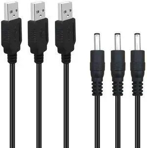3Pack 6FT 5V DC Power Cord USB to DC 3.5mm x 1.35mm Barrel Jack Adapter Connector Charging Cable Plug 3Pack 6FT 5V DC Power Cord USB to DC 3.5mm x 1.35mm Barrel Jack Adapter Connector Charging Cable Plug