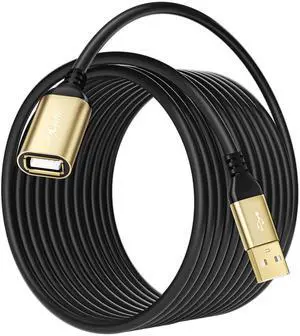USB Extension Cable 15FT, Extra Long USB 2.0 Type A Male to Female Extender Cord Adapter with Gold-Plated Connectors, Compatible with Keyboard, Mouse, Flash Drive, Hard Drive, Controller, Printer USB Extension Cable 15FT, Extra Long USB 2.0 Type A Male to Female Extender Cord Adapter with Gold-Plated Connectors, Compatible with Keyboard, Mouse, Flash Drive, Hard Drive, Controller, Printer