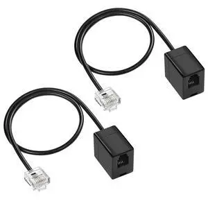 RJ11 Phone Jack to RJ45 Ethernet Converter Cable RJ45 8P4C Male to RJ11 6P4C Female Telephone Adapter Wire Cord for Landline Telephone Service (2 Pack) RJ11 Phone Jack to RJ45 Ethernet Converter Cable RJ45 8P4C Male to RJ11 6P4C Female Telephone Adapter Wire Cord for Landline Telephone Service (2 Pack)