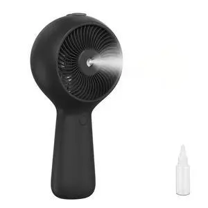 Portable Handheld Fan, Misting Fans with USB Rechargeable, 3 Speed Personal Fan Handheld and Desktop, Perfect for Office, Home, School, Travel, Outdoor (Black) Portable Handheld Fan, Misting Fans with USB Rechargeable, 3 Speed Personal Fan Handheld and Desktop, Perfect for Office, Home, School, Travel, Outdoor (Black)
