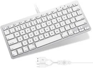 Wired Keyboard for Mac Users, 1 Cable with 2 Independent USB-C & USB-A Connectors, 78-Key Compact Keyboard with Scissor-Key for MacBook Neo/Pro/Air 13-16, Mac mini/Pro, iMac, MacOS 11.3+ Wired Keyboard for Mac Users, 1 Cable with 2 Independent USB-C & USB-A Connectors, 78-Key Compact Keyboard with Scissor-Key for MacBook Neo/Pro/Air 13-16, Mac mini/Pro, iMac, MacOS 11.3+