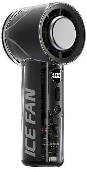 Portable Handheld Ice Cooling Fan with 100 Level Speeds for Travel/Outdoor/Home/Office, 3000mAh USB Rechargeable,transparent case and lighweight design,Gift for Women Men - Black Portable Handheld Ice Cooling Fan with 100 Level Speeds for Travel/Outdoor/Home/Office, 3000mAh USB Rechargeable,transparent case and lighweight design,Gift for Women Men - Black