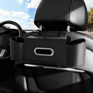 Car Backseat Organizer for Kids & Travelers - 4 in 1 Multifunctional Car Seat Back Storage with Cup Holder, Tissue Box, Snack/Handbag Holder - Nappa Leather Universal Fit for SUV/Van/Sedan (Black) Car Backseat Organizer for Kids & Travelers - 4 in 1 Multifunctional Car Seat Back Storage with Cup Holder, Tissue Box, Snack/Handbag Holder - Nappa Leather Universal Fit for SUV/Van/Sedan (Black)