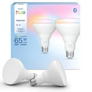 Essential Smart LED BR30 Bulb 2-Pack, White and Color Ambiance, E26, 7.2W, 2200K-6500K, 650 Lumens, Dimmable LED Bulbs, Works with Alexa, Google Assistant, Apple Home Essential Smart LED BR30 Bulb 2-Pack, White and Color Ambiance, E26, 7.2W, 2200K-6500K, 650 Lumens, Dimmable LED Bulbs, Works with Alexa, Google Assistant, Apple Home