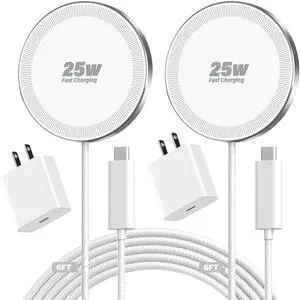 25W Magnetic Wireless Charger, 6FT Fast Charging Pad Wireless Charge for iPhone 17 16 /AirPods3/2/Pro/for Galaxy S26 Ultra/Pixel 10 Series, Portable Charger for Desk& Travel(2Pack,Elegant White) 25W Magnetic Wireless Charger, 6FT Fast Charging Pad Wireless Charge for iPhone 17 16 /AirPods3/2/Pro/for Galaxy S26 Ultra/Pixel 10 Series, Portable Charger for Desk& Travel(2Pack,Elegant White)