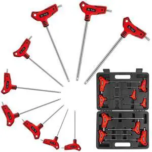 9PC T Handle Torx Wrench Set, S2 Steel, T10 - T50 Tamper Proof Star Key Set 9PC T Handle Torx Wrench Set, S2 Steel, T10 - T50 Tamper Proof Star Key Set