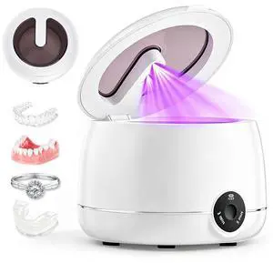 Ultrasonic Retainer Cleaner, Retainer Cleaner Machine for Dentures & Invisalign, 45kHz UV Dental Cleaner Removes Stains & Buildup, 3 Modes, 200ml for Aligners, Mouth Guards Ultrasonic Retainer Cleaner, Retainer Cleaner Machine for Dentures & Invisalign, 45kHz UV Dental Cleaner Removes Stains & Buildup, 3 Modes, 200ml for Aligners, Mouth Guards