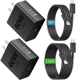 60W Super Fast Charger USB C, Type C Charger Fast Charging Android Phone Charger Block with 10FT+6FT USB C Chargers Fast Charging Cable Cord for Samsung Galaxy S26 Ultra/S26+/S26/iPhone 17/16/15 60W Super Fast Charger USB C, Type C Charger Fast Charging Android Phone Charger Block with 10FT+6FT USB C Chargers Fast Charging Cable Cord for Samsung Galaxy S26 Ultra/S26+/S26/iPhone 17/16/15
