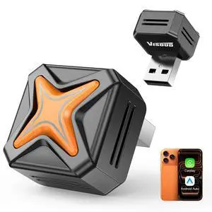 2026 Upgraded Mini Android Auto & Apple CarPlay Wireless Adapter for iPhone, Latest A7 Chip One-Click Switch, 3s Auto Connect, Bluetooth 6.0, 5.8GHz WiFi, Compatible with iOS 12+, Android 11+. 2026 Upgraded Mini Android Auto & Apple CarPlay Wireless Adapter for iPhone, Latest A7 Chip One-Click Switch, 3s Auto Connect, Bluetooth 6.0, 5.8GHz WiFi, Compatible with iOS 12+, Android 11+.