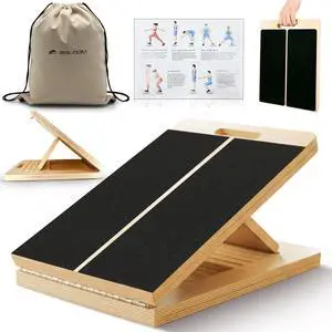 Wooden Slant Board for Calf Stretching - 6 Adjustable Angles, 400 Lbs Capacity Calf Stretcher Slant Board for Squats, Knees, Ankle, Leg, Heel & feet, Squat Wedge & Physical Therapy Equipment Wooden Slant Board for Calf Stretching - 6 Adjustable Angles, 400 Lbs Capacity Calf Stretcher Slant Board for Squats, Knees, Ankle, Leg, Heel & feet, Squat Wedge & Physical Therapy Equipment