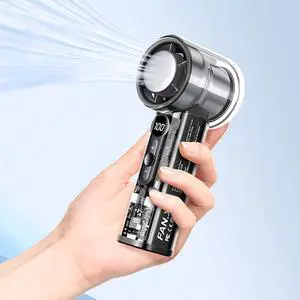 Portable Handheld Fan,Adjustable Speed(1-100),Rechargeable Personal Fan with Ice Cooler and LED Display,Portable Cooling fan for Travel/Camping/Outdoor (black) Portable Handheld Fan,Adjustable Speed(1-100),Rechargeable Personal Fan with Ice Cooler and LED Display,Portable Cooling fan for Travel/Camping/Outdoor (black)