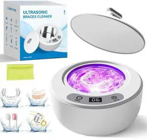 Ultrasonic Retainer & silver Jewelry Cleaner Machine 49kHz with UV Light and Timer Portable for Dentures Aligners, Braces,Dental pod,Mouth Guards,Night Guards,Makeup Brushes,Ring Ultrasonic Retainer & silver Jewelry Cleaner Machine 49kHz with UV Light and Timer Portable for Dentures Aligners, Braces,Dental pod,Mouth Guards,Night Guards,Makeup Brushes,Ring