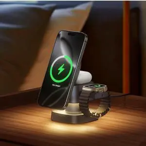 2026 Upgraded4 in 1 Wireless Charger, 3 in 1 Wireless Charging Station with Night Light for MagSafe Charger, 15W Magnetic Travel Stand for iPhone17/Air/Pro/Max/16/15/14, Apple Watch, Airpods (Gray) 2026 Upgraded4 in 1 Wireless Charger, 3 in 1 Wireless Charging Station with Night Light for MagSafe Charger, 15W Magnetic Travel Stand for iPhone17/Air/Pro/Max/16/15/14, Apple Watch, Airpods (Gray)