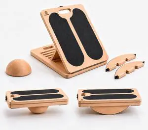 3-in-1 Slant Board for Calf Stretching, 180°/360° Adjustable Balance Board & Wobble Board with Training Poster, Squat Wedge, 5 Angle Wooden Incline Board, Physical Therapy, Home Gym Fitness 3-in-1 Slant Board for Calf Stretching, 180°/360° Adjustable Balance Board & Wobble Board with Training Poster, Squat Wedge, 5 Angle Wooden Incline Board, Physical Therapy, Home Gym Fitness